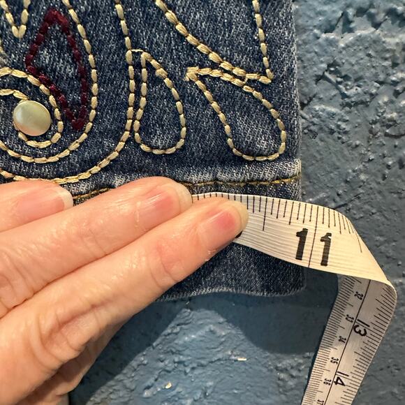 Midnight Velvet Size 16 Wide Leg Denim Embroidered Studs Boho Fashion Jeans - Picture 5 of 9